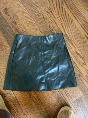 Dynamite Black Faux Leather Mini Skirt